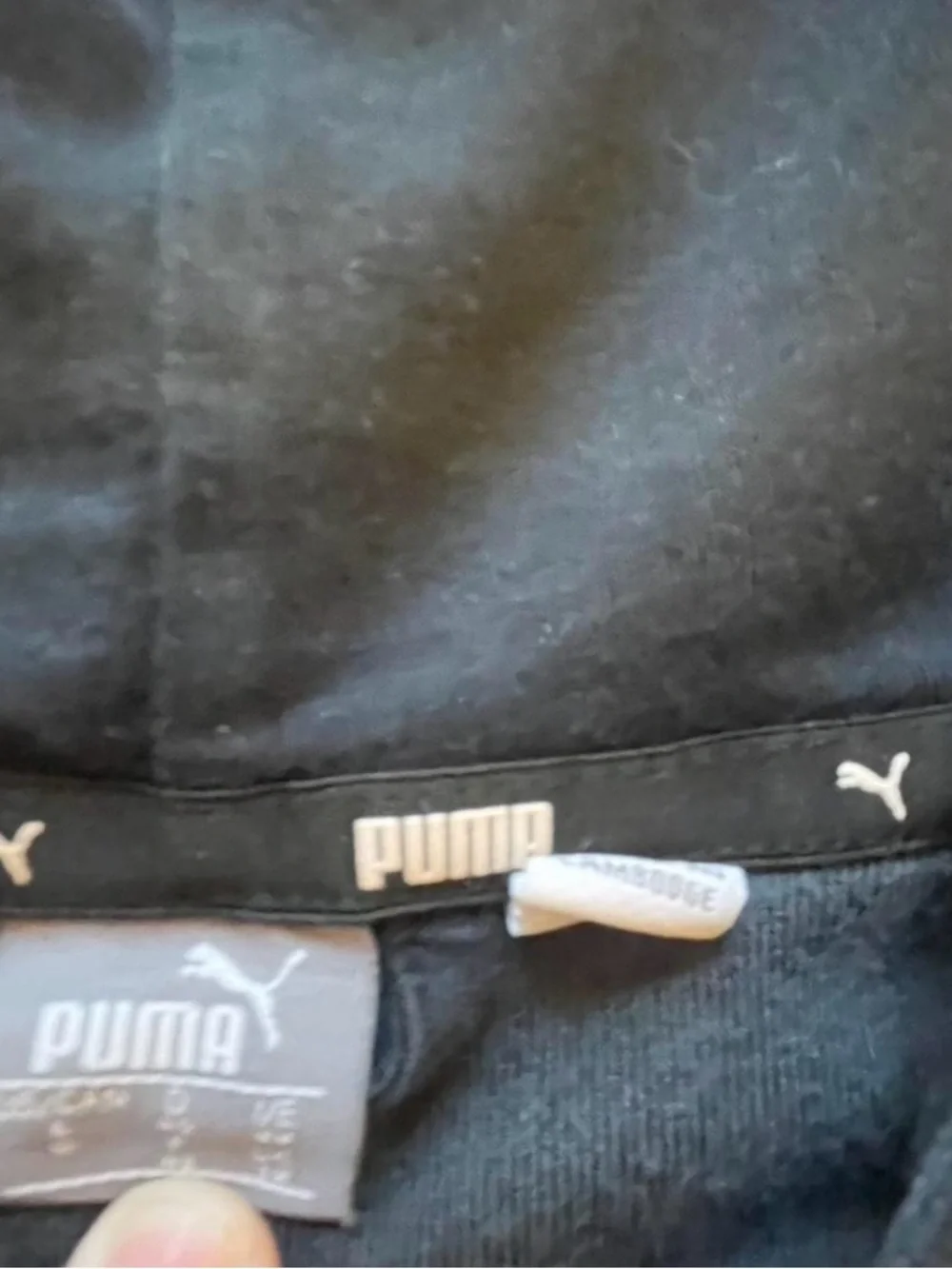 Puma Women’s Black Velour Hoodie with White Logo in size S - Picture 3 of 7